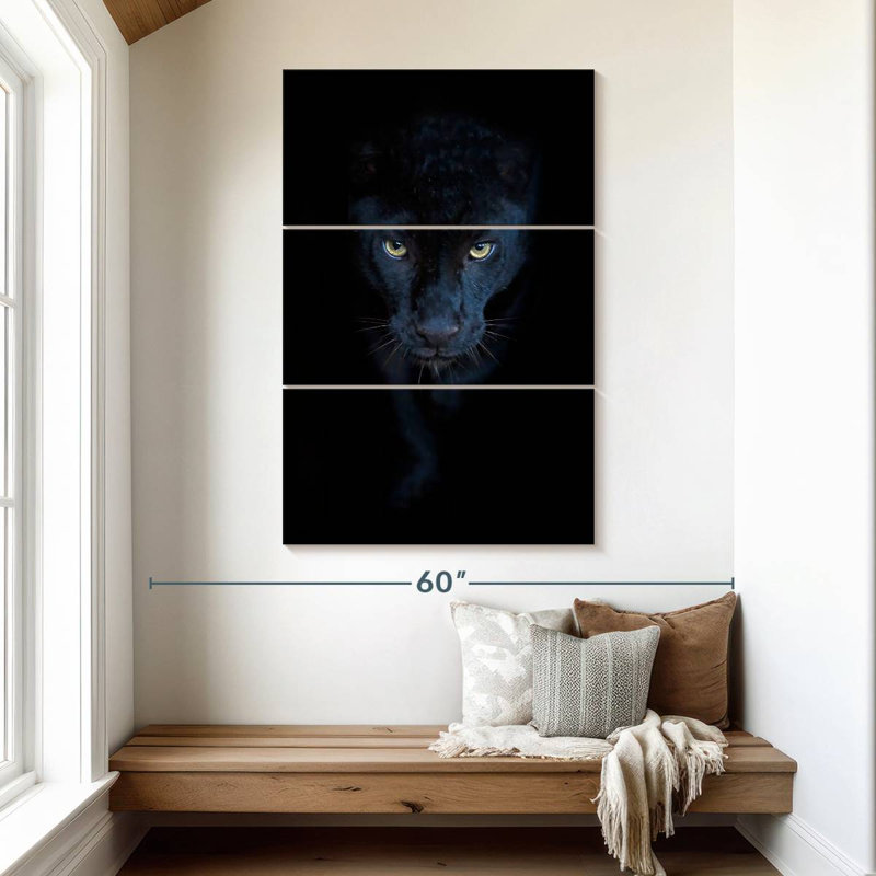 Brampt Sneaky Black Panther I, 50" H x 32" W