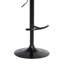 Tabouret de bar ajustable en similicuir gris et métal noir Nash