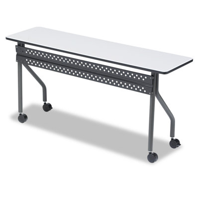 Rectangle Modular Training Table with Casters and Modesty Panel