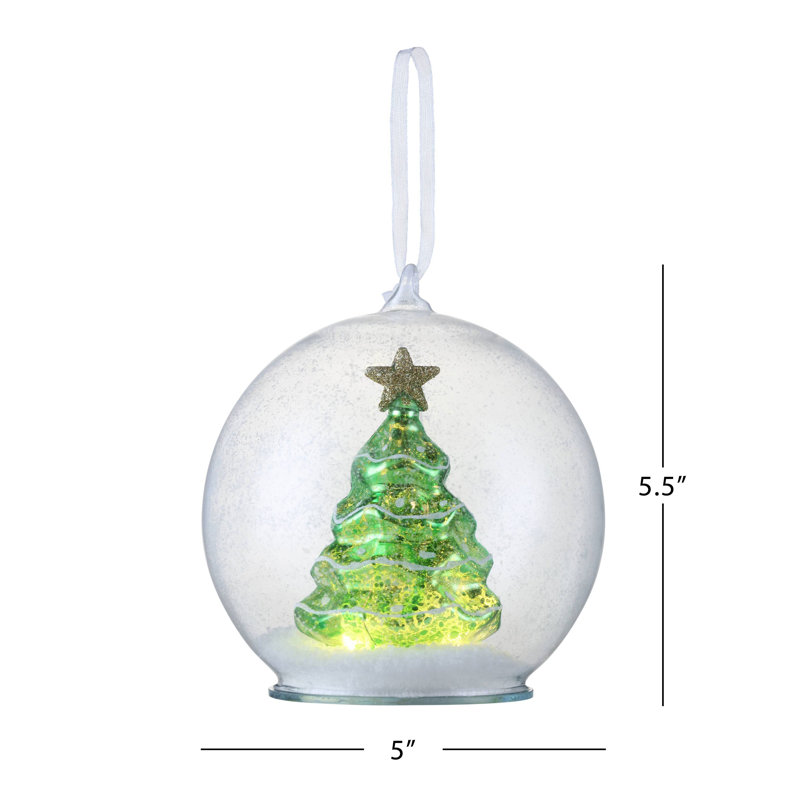 Ornement en forme de globe 5,5 po, Vert