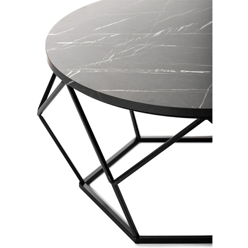 Alekos Abstract Coffee Table, Dark Grey/White