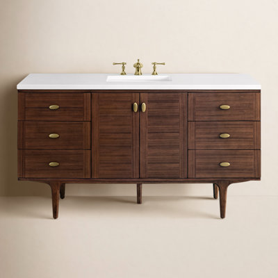 Aliza 60" Carrara Marble Single Bathroom Vanity