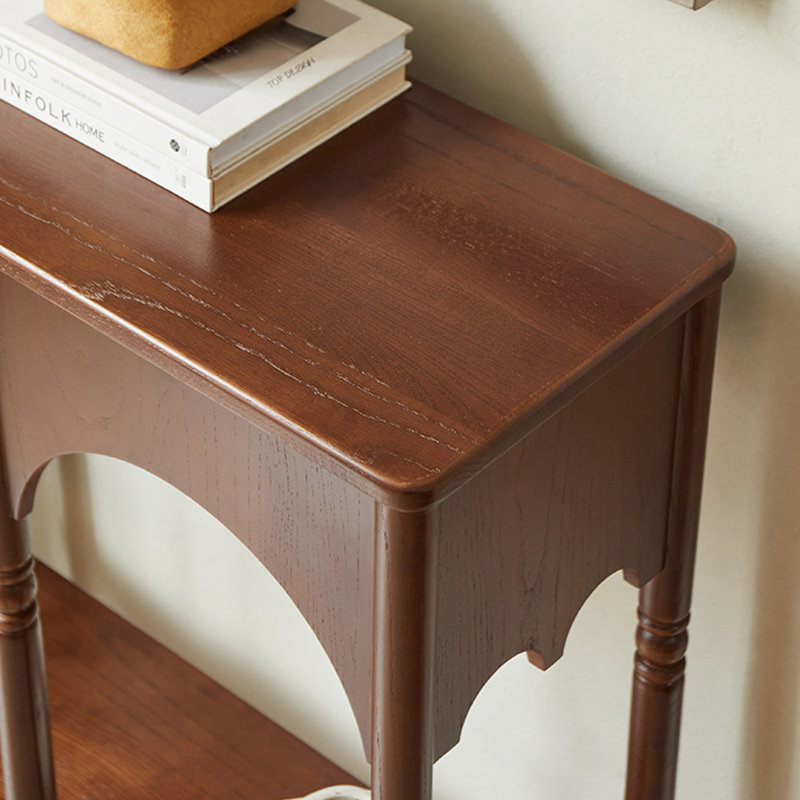 Console en bois massif de style français., Marron foncé