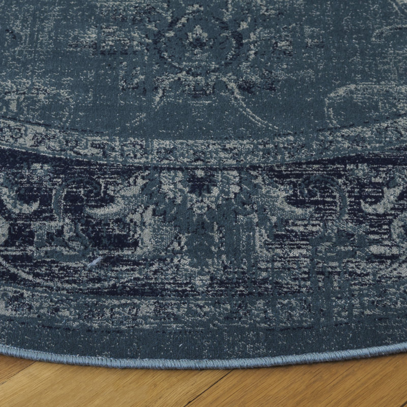 Beldale Blue Area Rug, Round 6'