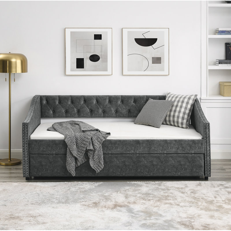 Nadege Upholstered Daybed, Gray, Twin