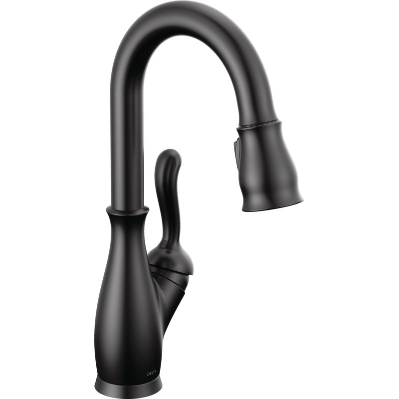 Leland Pull Down Sprayer Bar Faucet, Single Handle Prep Sink Faucet, Matte Black