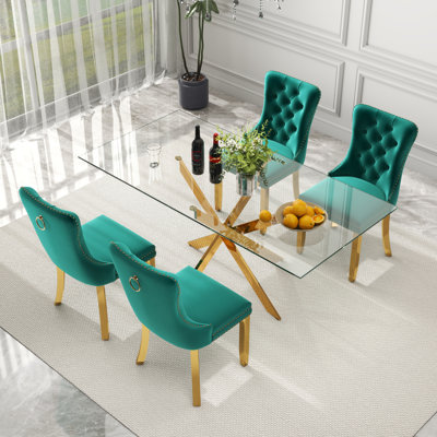 Rectangle Glass Dining Table Set