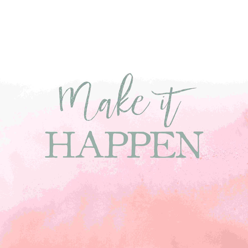 " Make It Happen Blush ", 20" H x 20" W  