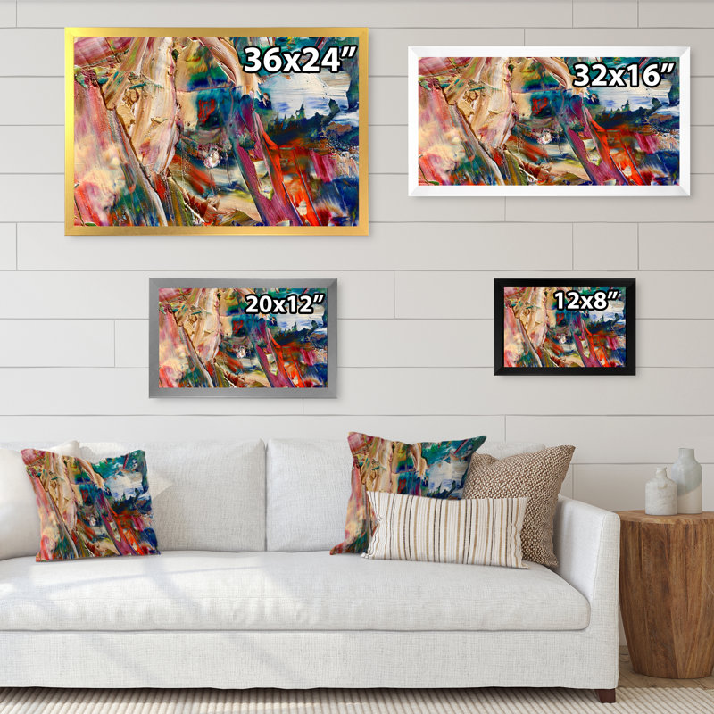 Art abstrait sur toile Colorfor, H 8 po x l 12 po x P 1 po, Cadre photo argenté