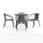 Amlie 28" W Square Glass 4-Person Dining Set with Stackable Chairs-1029444488