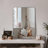 24x32 Inch Silver Metal Framed Rectangular Bathroom Mirror for Wall, Shatterproof and Easy to Install