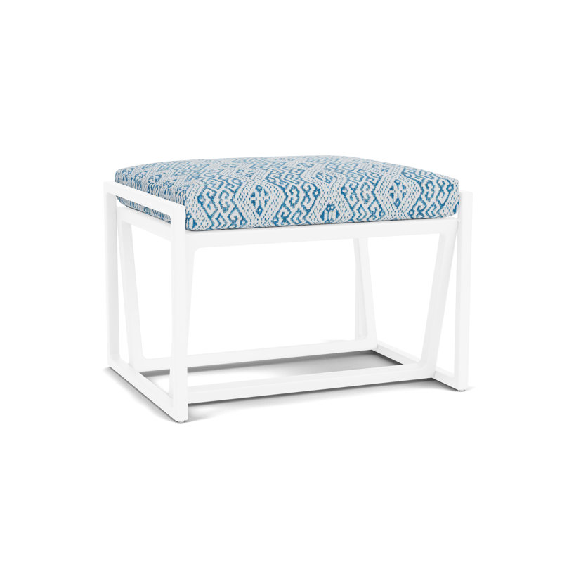 Summit Outdoor Ottoman, White, Aman Capri