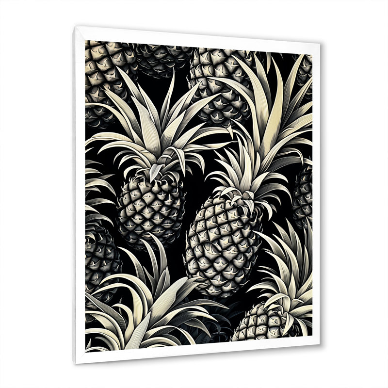 Doux ananas juteux délice III sur toile, H 40 po x l 30 po x P 1,5 po, Cadre photo blanc