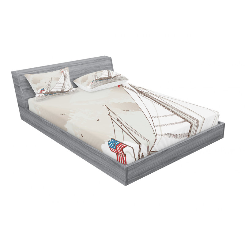 Ensemble de draps rétro, Ensemble de draps pour lit double avec un drap-hou