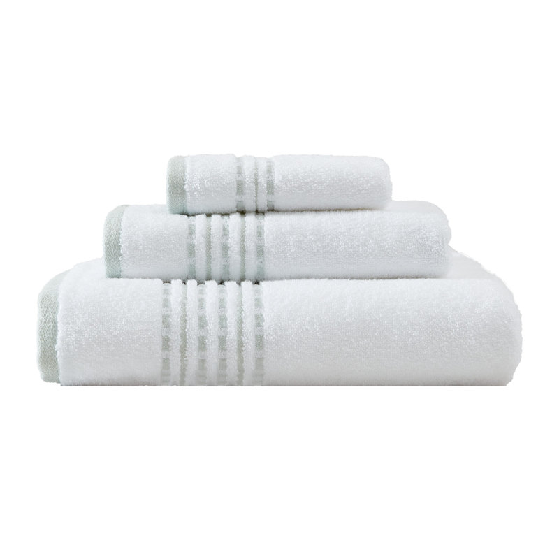 Ensemble de serviettes 3 pièces en coton Tommy Bahama, Blanc/vert