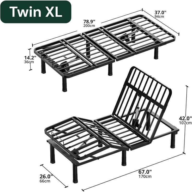 Structure de lit simple TG avec télécommande sans fil, lit électrique, zéro gravité