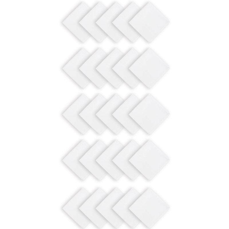 Serviette carrée en polyester, Blanc