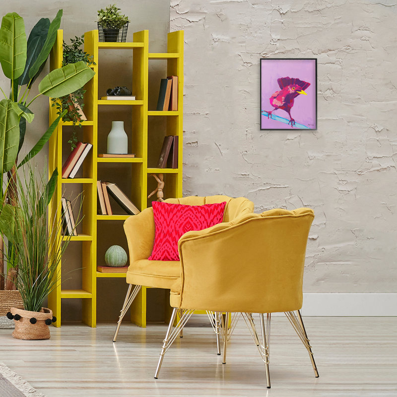 Art de la giclée d'oiseaux perchés vifs par Ania Zwara, Giclée encadrée noir minuit, H 14 po x l 11 po