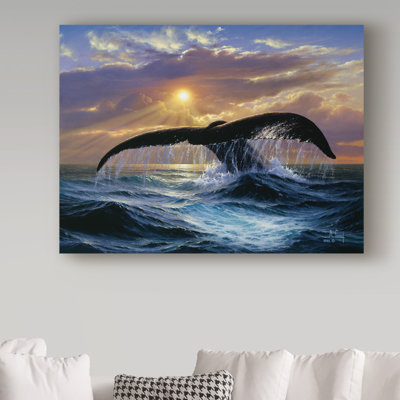 Fikes 'Whale' Oil Painting Print on Wrapped Canvas