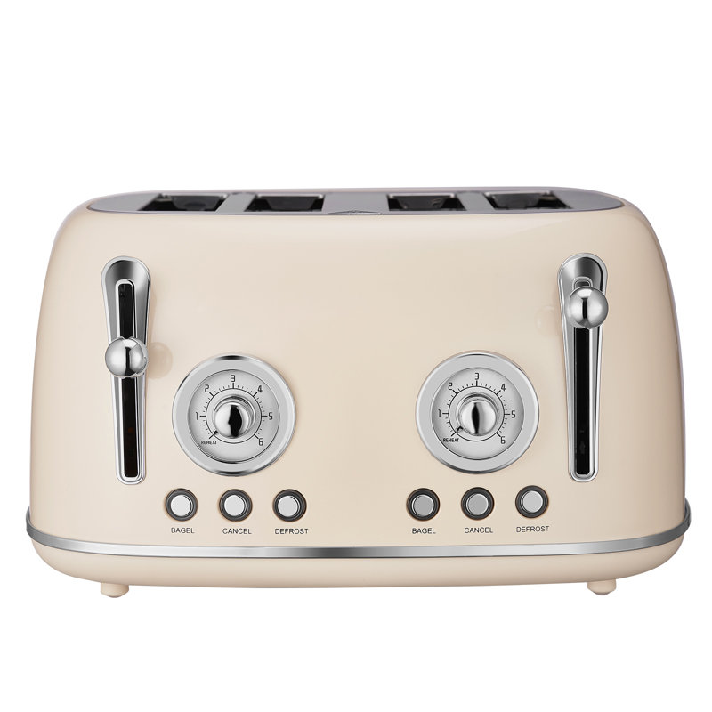 Grille-pain en acier inoxydable brossé, 4 tranches