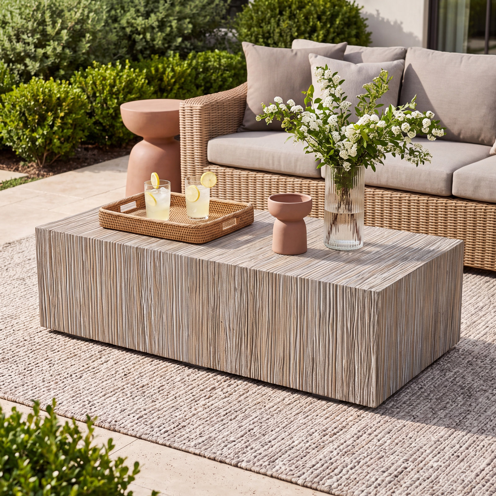 Doel 59.84'' Concrete Outdoor Coffee Table