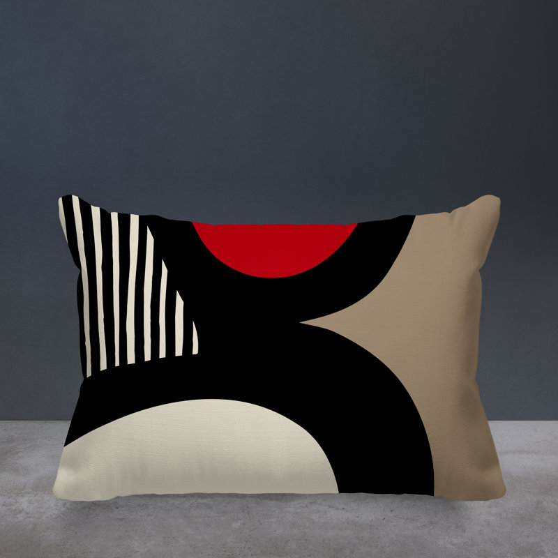Lara Reversible Throw Pillow, Red, 18"H x 25"W
