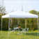 Faltpavillon Pavillon Faltzelt mit Seitenwänden inkl. Tragetasche Metall/Oxford Cremeweiß 3x3m