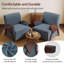 Fauteuil d'appoint moderne rembourré de 68,5 cm de large, structure en bois massif-860294365-860294347