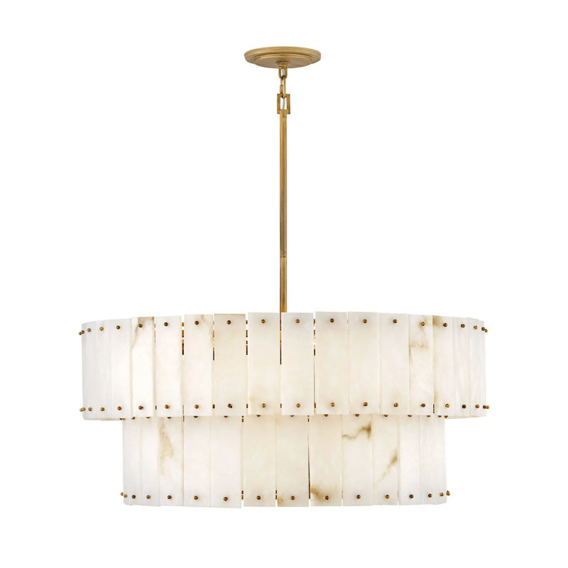 Simone 8 - Light Steel Dimmable Drum Chandelier