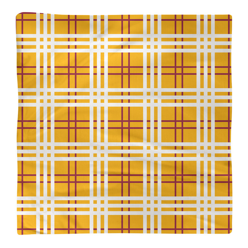 Plaid Square Napkin, Yellow/Red/White, 10" x 10", Cotton