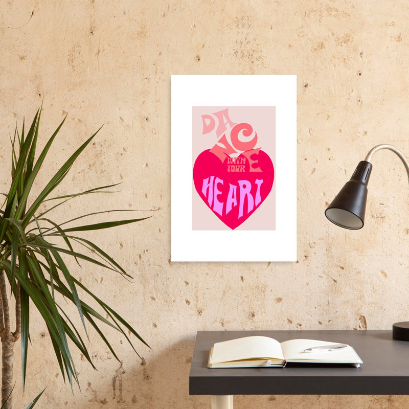 Dance With Your Heart Retro Romantic Wall Art Print 1 Piece Wrapped Canvas Wall Art, 60.96cm H x 40.64cm W