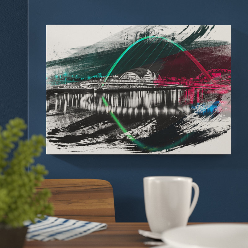 Millennium Bridge Newcastle - Wrapped Canvas, 50cm H x 76cm W