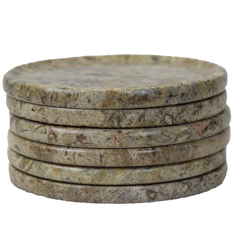 Marble Round 6 Piece Coaster Set