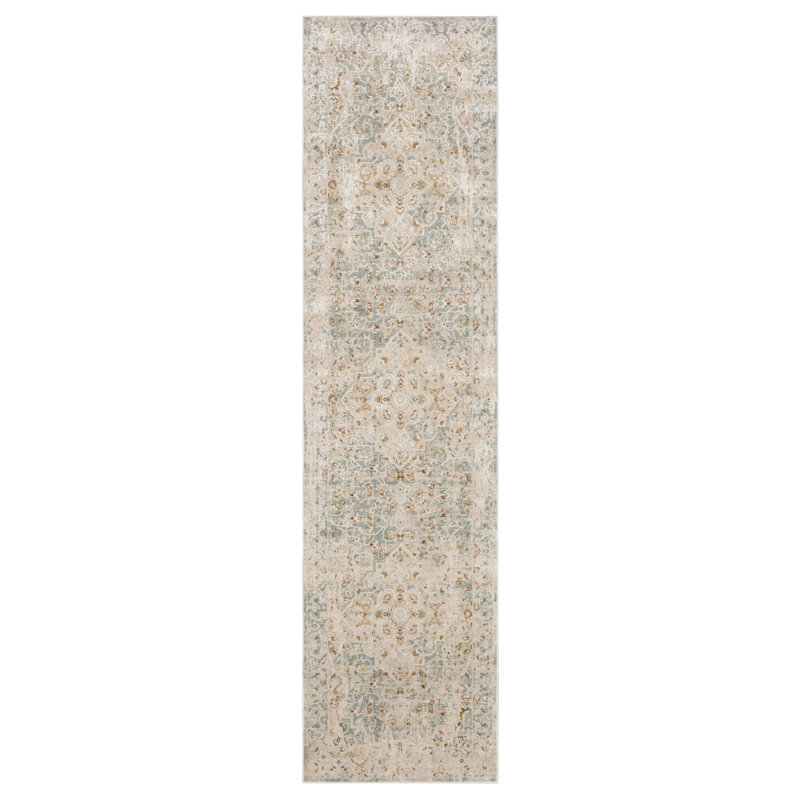 Tapis bleu en polyester Windermere Karastan Ashbourne, Tapis de couloir 2 pi 6 po x 10 pi