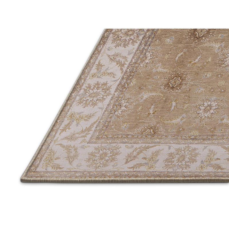 Tapis oriental brun clair Lokki, Rectangle 7 pi x 9 pi