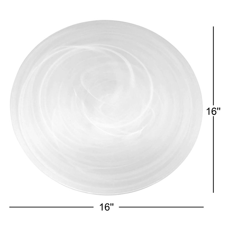 Mariposa Alabaster Glass Platter, White