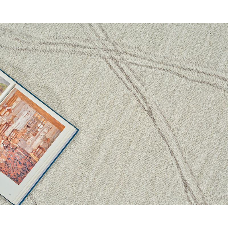 Exquisite Rugs Tangiers Handmade Hand-Tufted New Zealand Wool On Canvas Ivory/Beige Area Rug, Rectangle 8' x 10'
