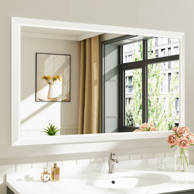 Miroirs de salle de bain modernes et contemporains en métal biseauté rectangulaire / carré avec verre trempé HD