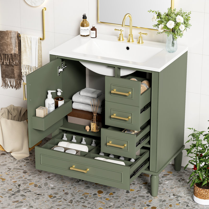 Meuble-lavabo 30 po avec lavabo en céramique