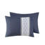 Elegant Navy 8 Piece Bedding Sets Polyester Embroidered For Home