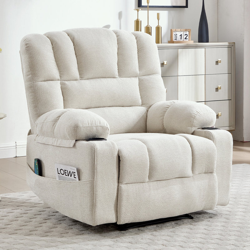 Fauteuil inclinable avec chauffage et vibration, Beige