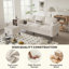 Canapé modulaire réversible modulaire avec repose-pieds de rangement - tissu de lin doux, poche USB, combinaison libre