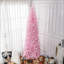 Sapin de Noël artificiel mince de 8 pi de hauteur avec lumières douces 811 branches de sapin réalistes, rose