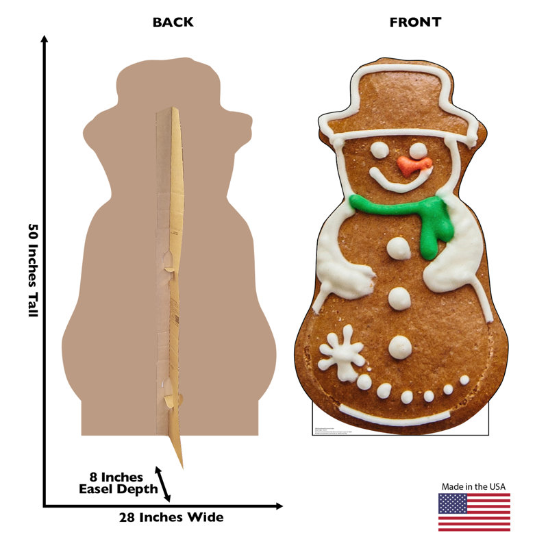 50'' Gingerbread Snowman Cookie Cardboard Standup