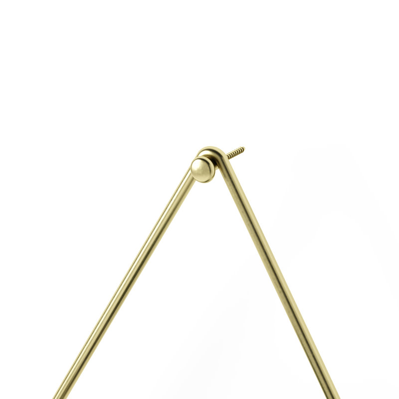 Trigg Modern Abstract Wall Decor on Resin, 7.5" H x 4.4" W x 2.88' D, White/Brass