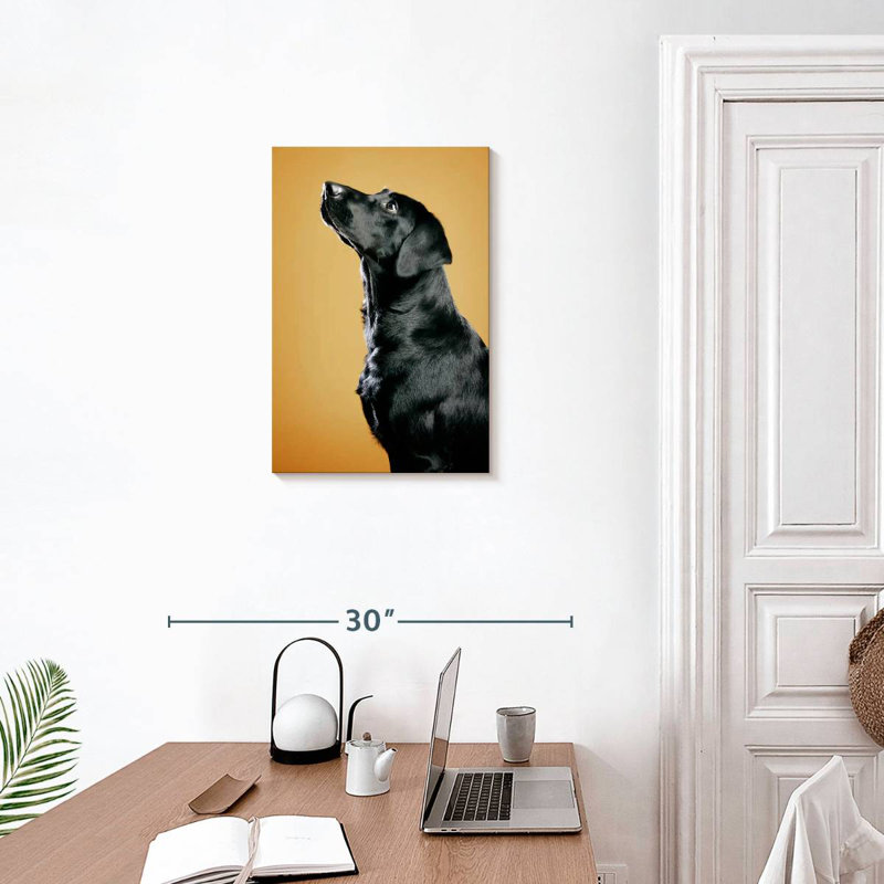 Brampt Obedient Black Dog, 24" H x 16" W