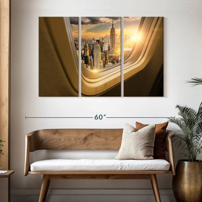 Vue de la fenêtre Sirci NYC Plane, H 32 po x l 50 po