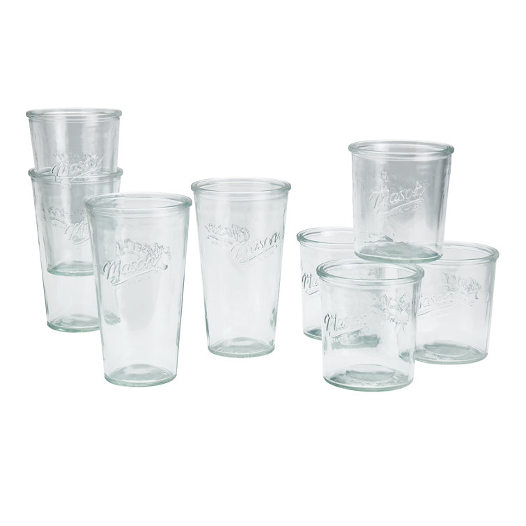 Glaver's Set of 8 Tumbler Glass Cups 20 OZ Mason Stemless Tall Drinking  Glasses For Everyday Use, Mo…See more Glaver's Set of 8 Tumbler Glass Cups  20