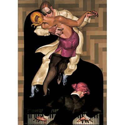 Reproduction d’art graphique sur papier « Dance on Black piano » par Juarez Machado-sans cadre