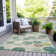 Machine Washable Indoor/Outdoor Xhevrie Teal Rug